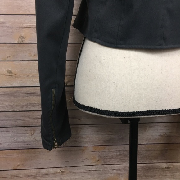 YA Los Angeles Cropped Studded Moto Jacket Grey L - Picture 5 of 7